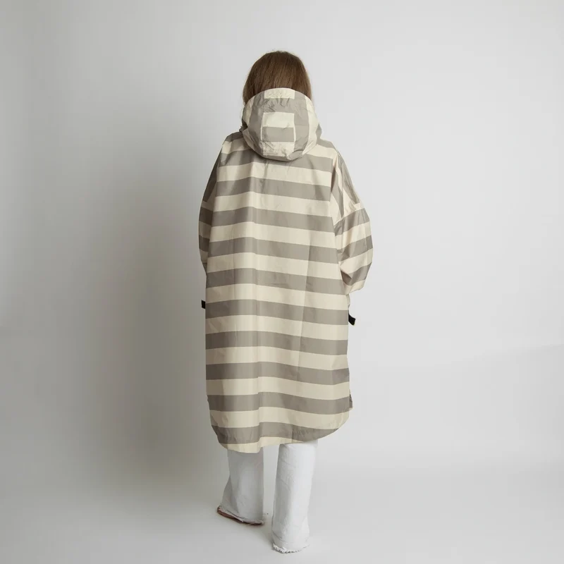 Regenponcho Bold Stripes | Mushroom/Sand