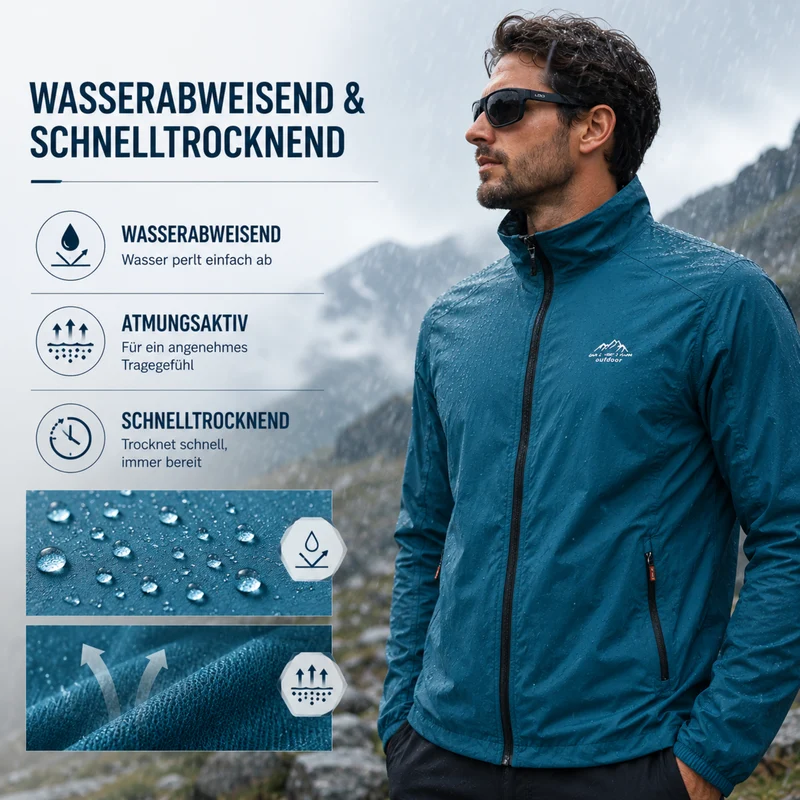 Leichte Winddichte Herren UV-Schutz-Windjacke