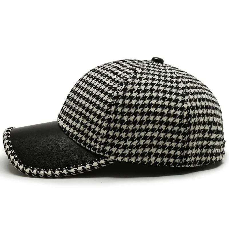 Elegante Herren Leder Schirmmütze