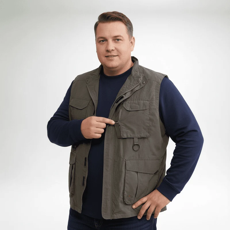 Brigg Weste Herren Übergröße 4XL-10XL Khaki Olive