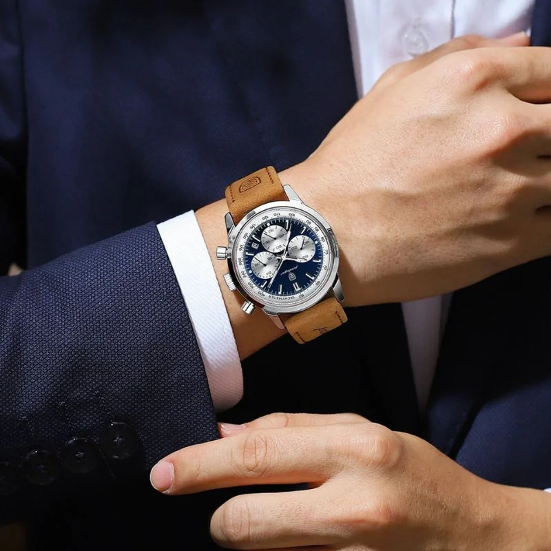 Klassische Herren Chronograph Armbanduhr