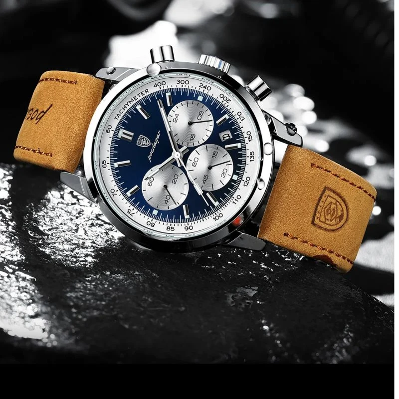 Klassische Herren Chronograph Armbanduhr