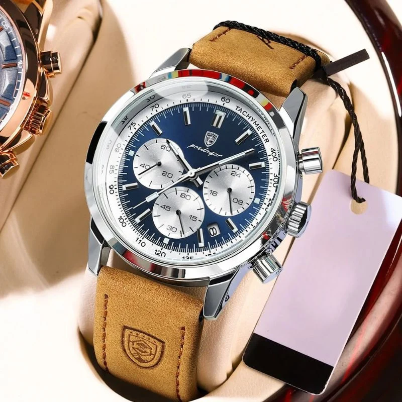 Klassische Herren Chronograph Armbanduhr
