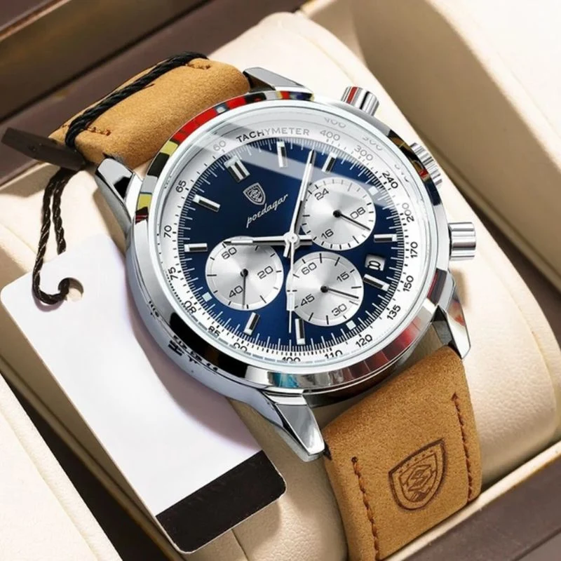 Klassische Herren Chronograph Armbanduhr