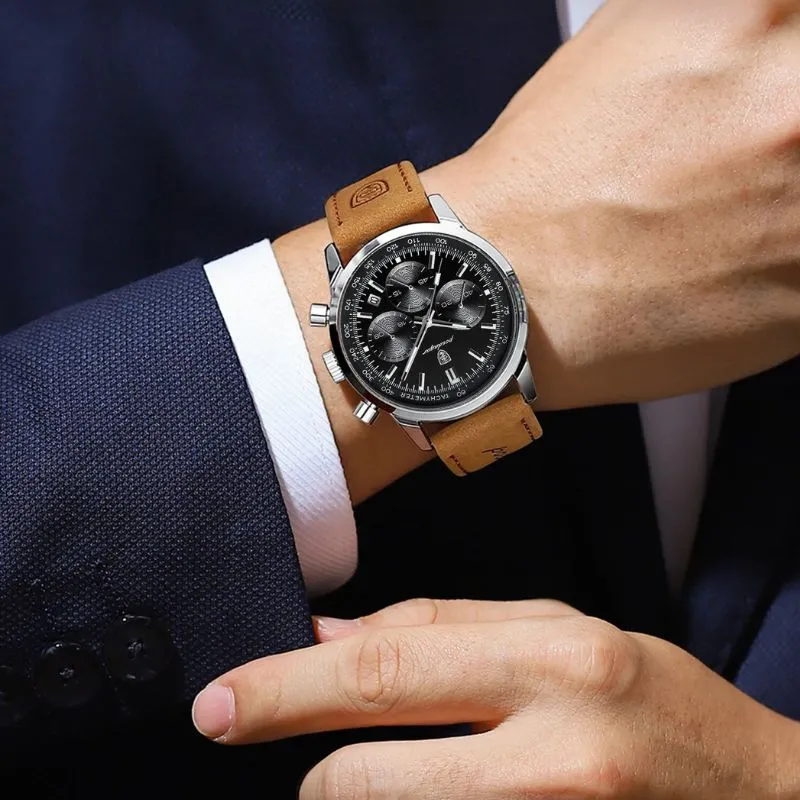 Klassische Herren Chronograph Armbanduhr