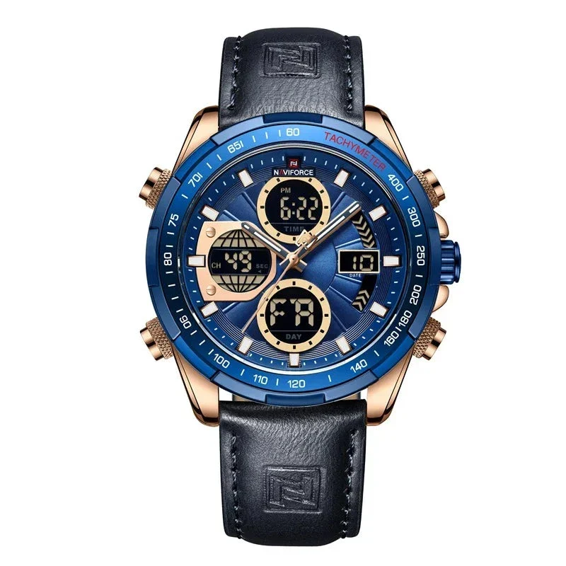 Elegante Herren Armbanduhr Marine