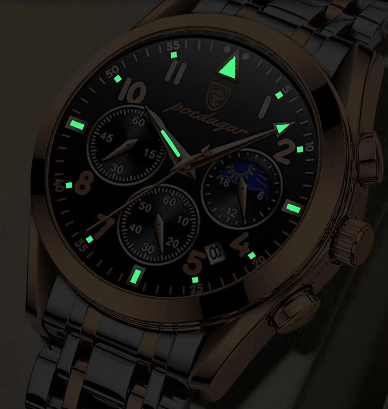 Elegante Herren Edelstahl-Armbanduhr