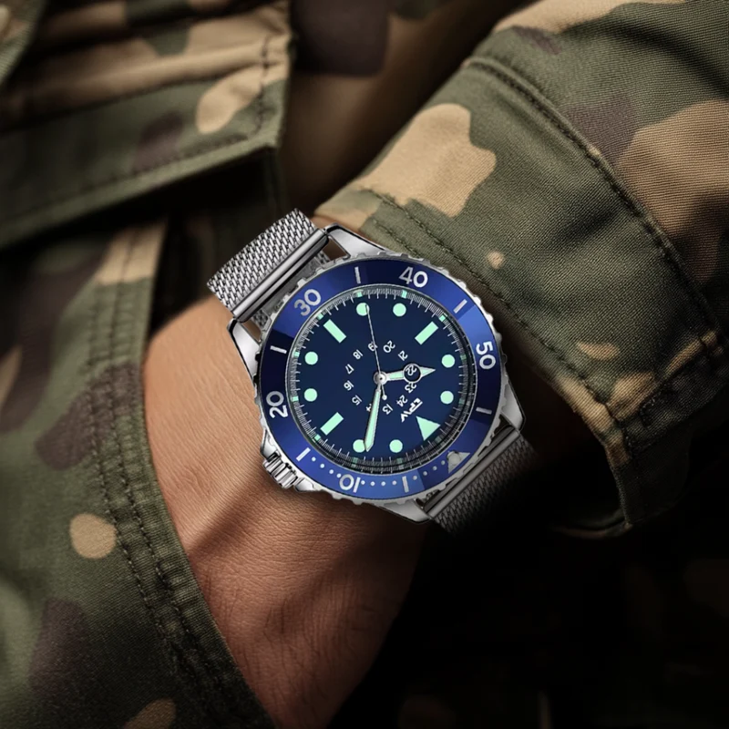 Wasserdichte Militär Herren Taucheruhr