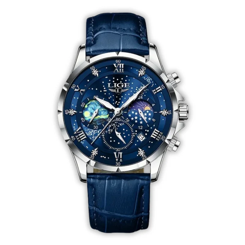 Elegante Herren Mondphase Armbanduhr
