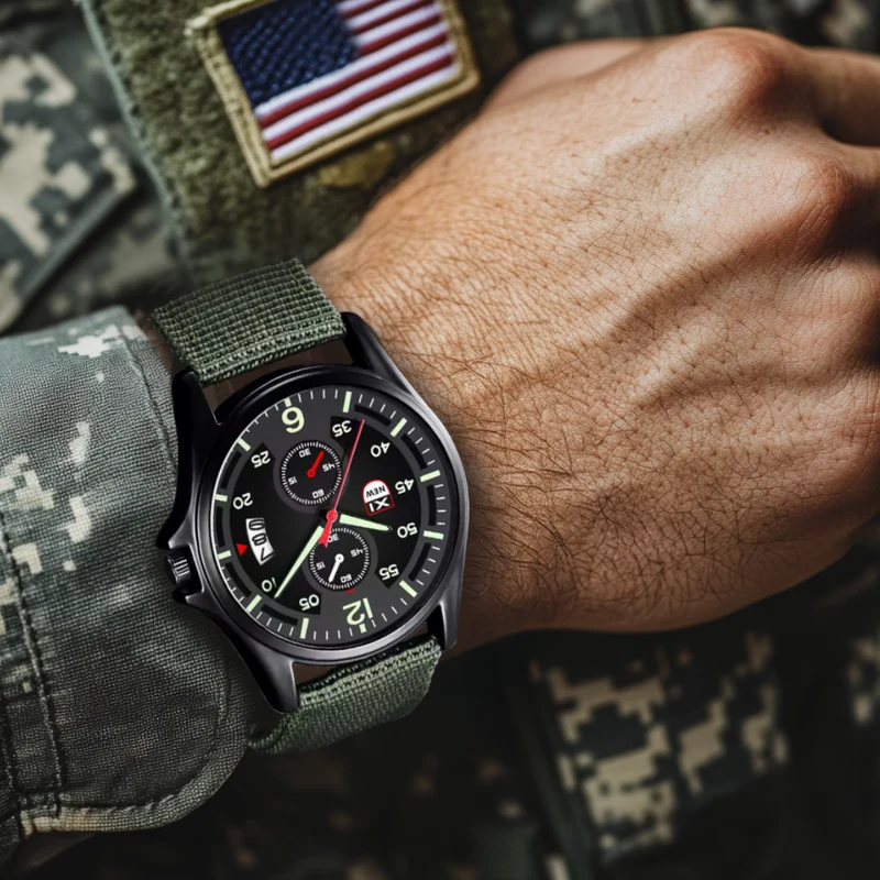 Sportliche Militär Herren Quarzuhr