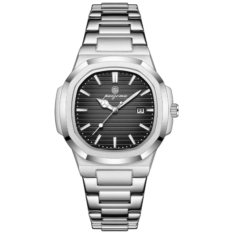 Elegante Herren Edelstahl Armbanduhr