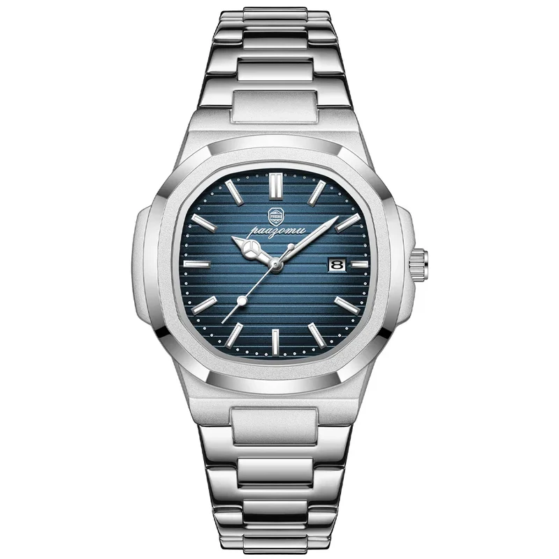 Elegante Herren Edelstahl Armbanduhr