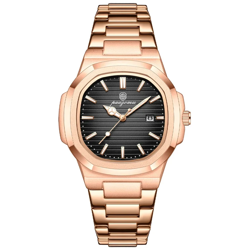 Elegante Herren Edelstahl Armbanduhr