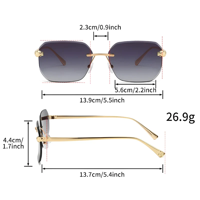 Rahmenlose Herren Sonnenbrille