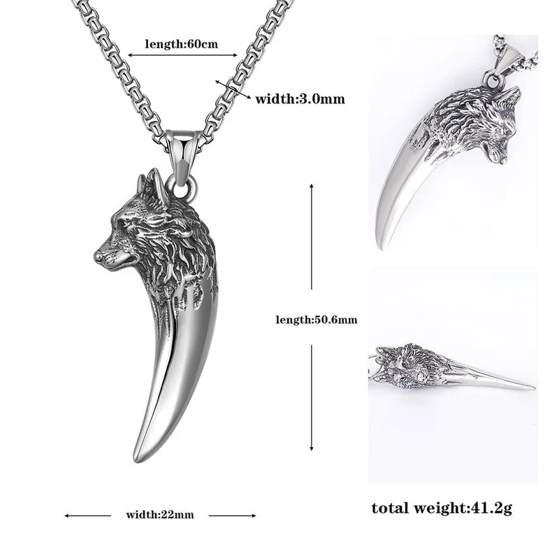 Stylische Herren Wolfskette