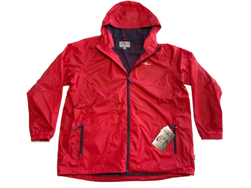 BlueWave Regenjacke Herren Übergröße 4XL-8XL Schwarz Navy Royal Rot wasserdicht
