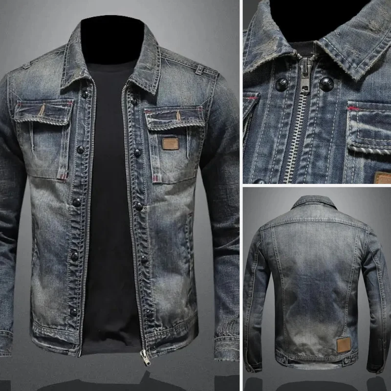 Herren Jeansjacke Klassisch Regular Fit Baumwolle