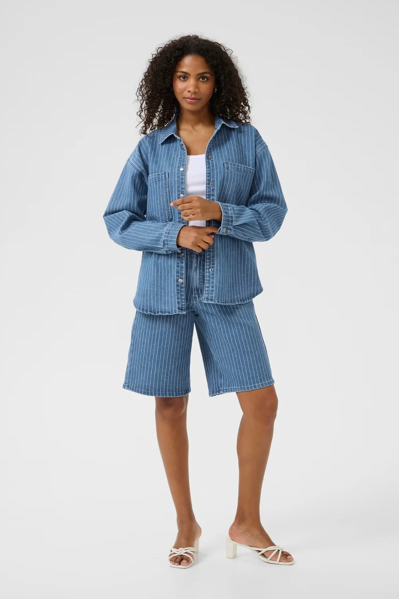 Denimhemd KAreece | Medium Blue Pinstripes