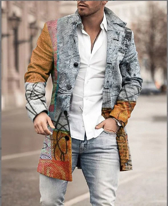 Warme Herren-Winterjacke mit Kragen
