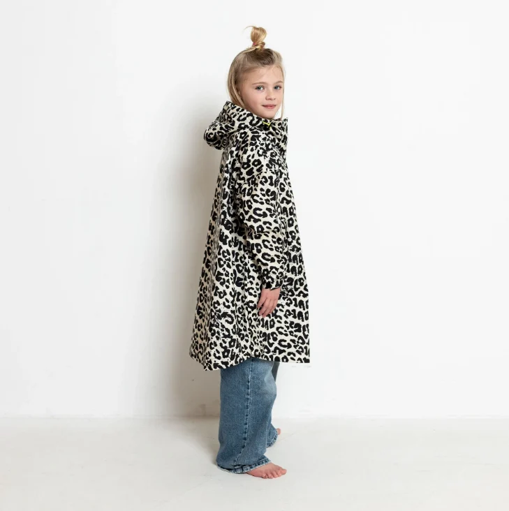 Regenponcho Kids Leo Splashes | Black/Sand