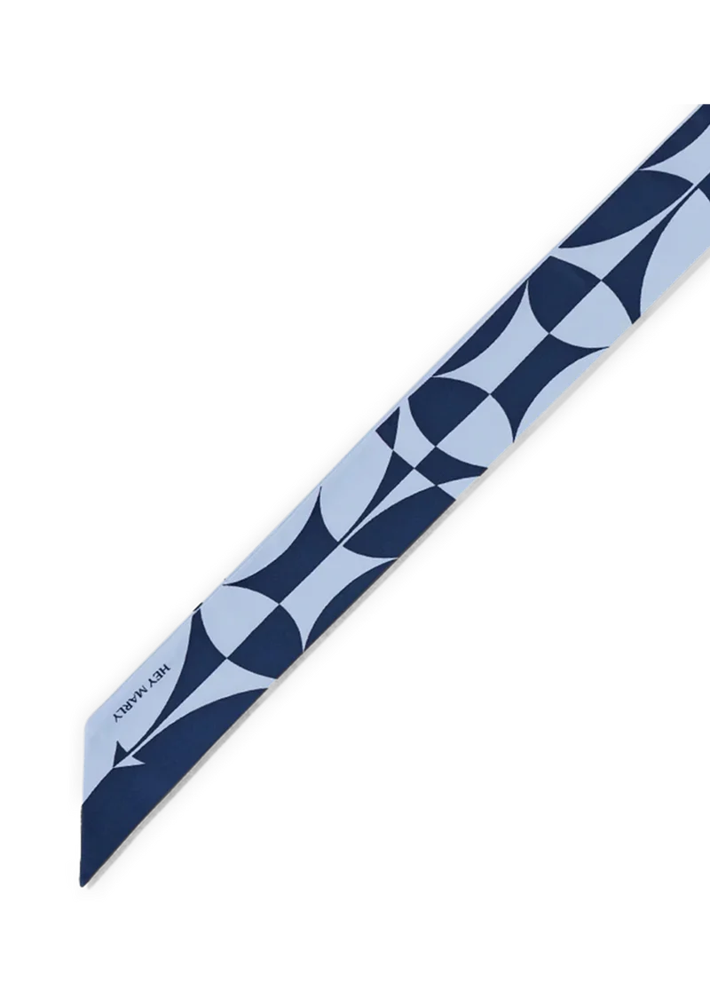 Silky Ribbon Logo Print - Blue