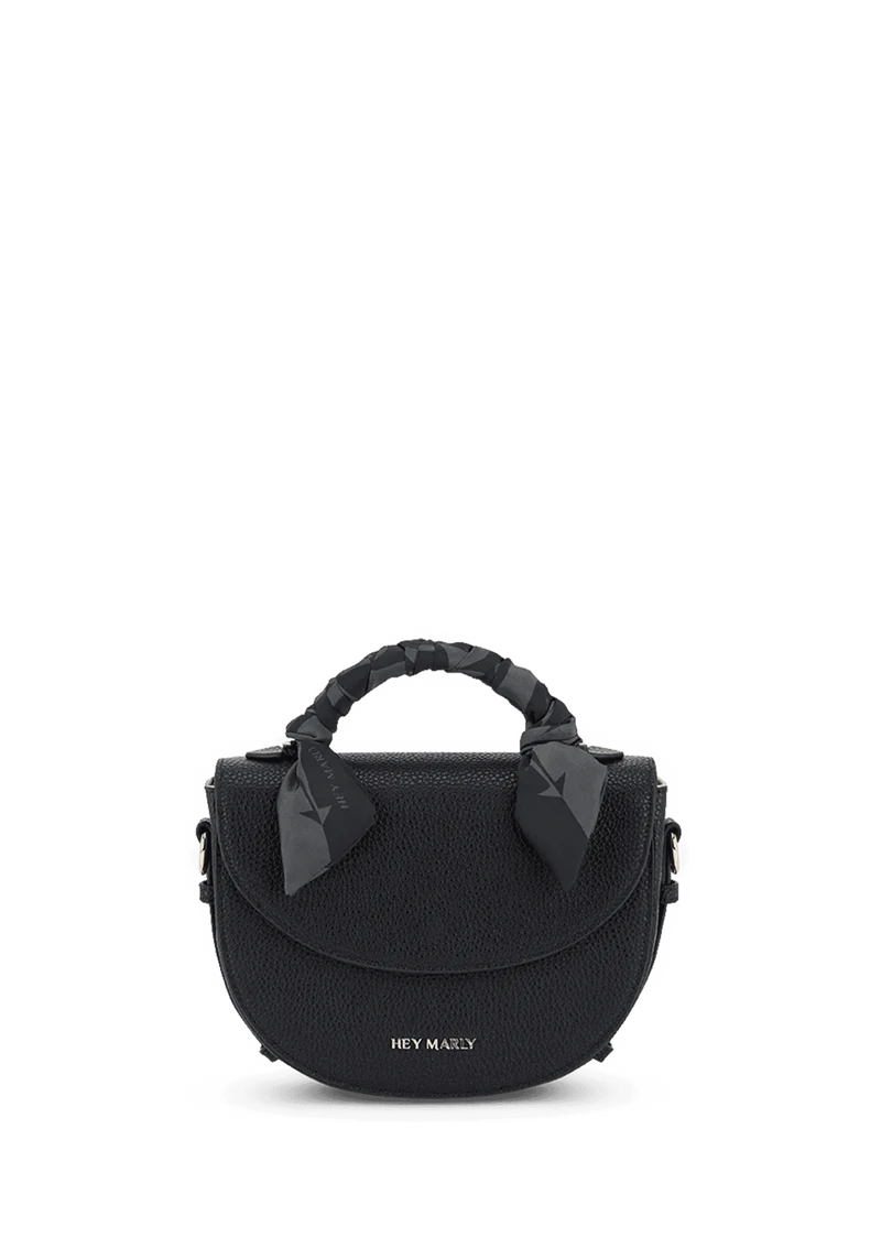 Silky Ribbon Logo Print - Black-Anthracite