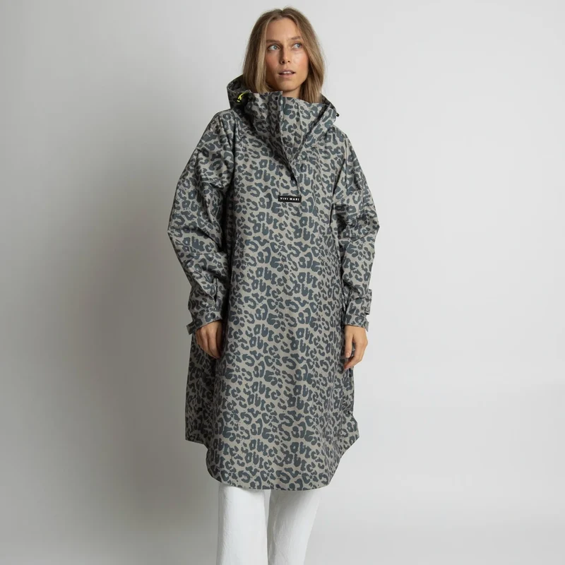 Regenponcho Leo Splashes | Dark Grey/Mushroom