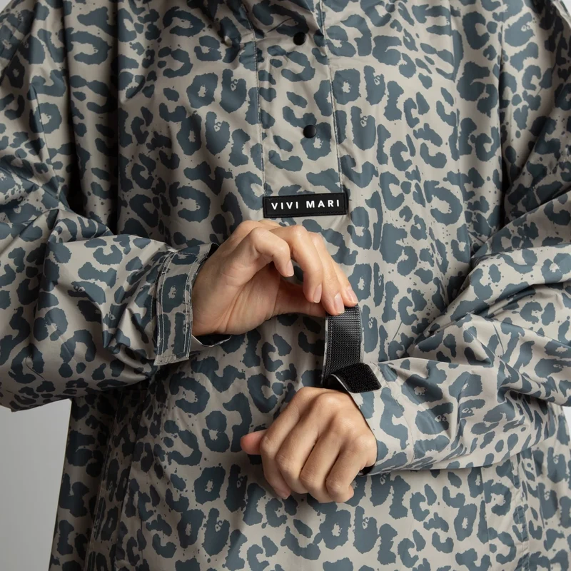 Regenponcho Leo Splashes | Dark Grey/Mushroom