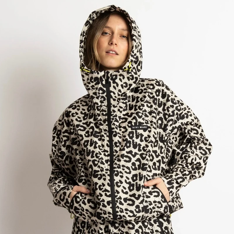 Regen-Jacke Leo Splashes | black/sand