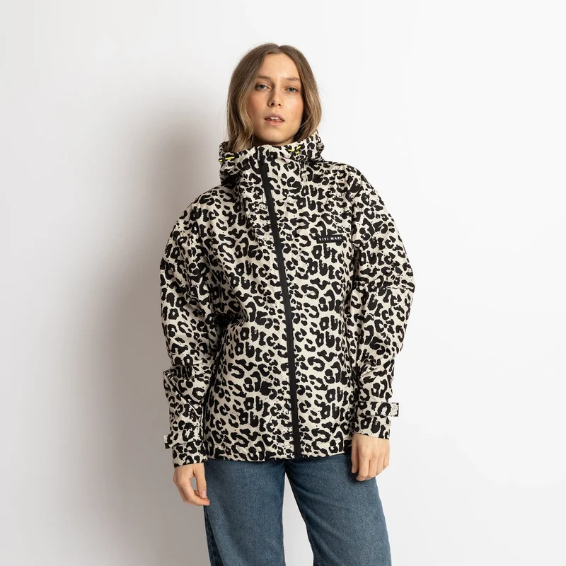 Regen-Jacke Leo Splashes | black/sand