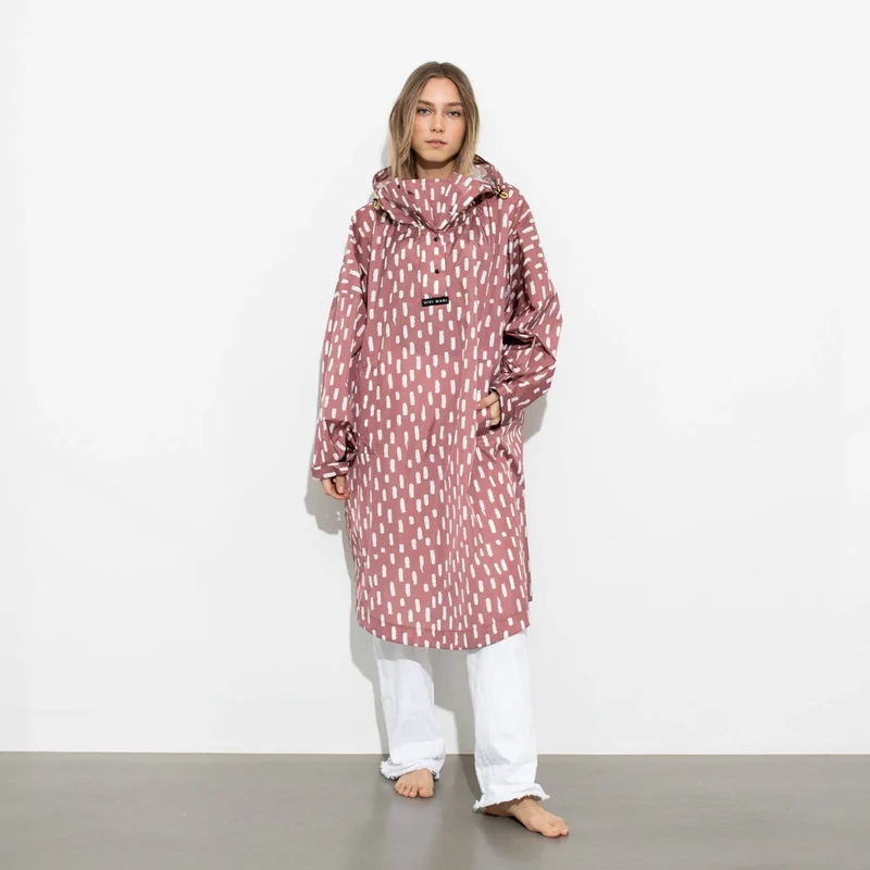 Regenponcho Drops | mauve/white