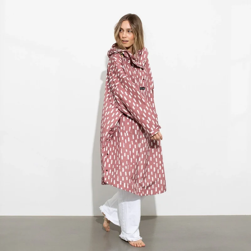 Regenponcho Drops | mauve/white