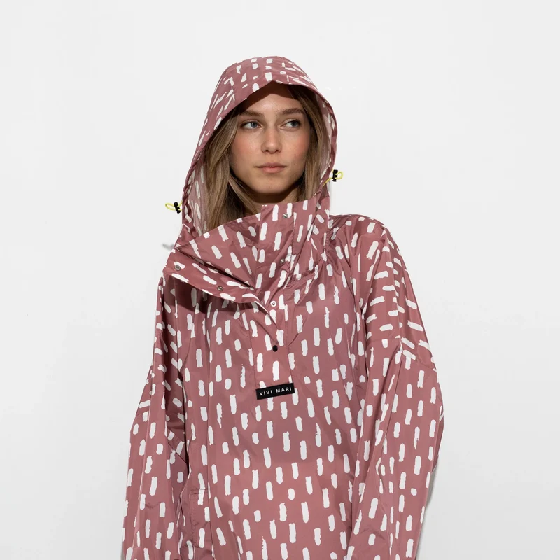 Regenponcho Drops | mauve/white