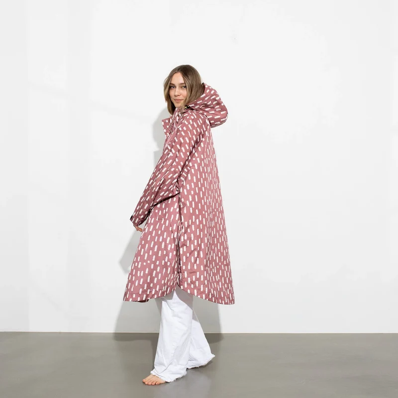 Regenponcho Drops | mauve/white