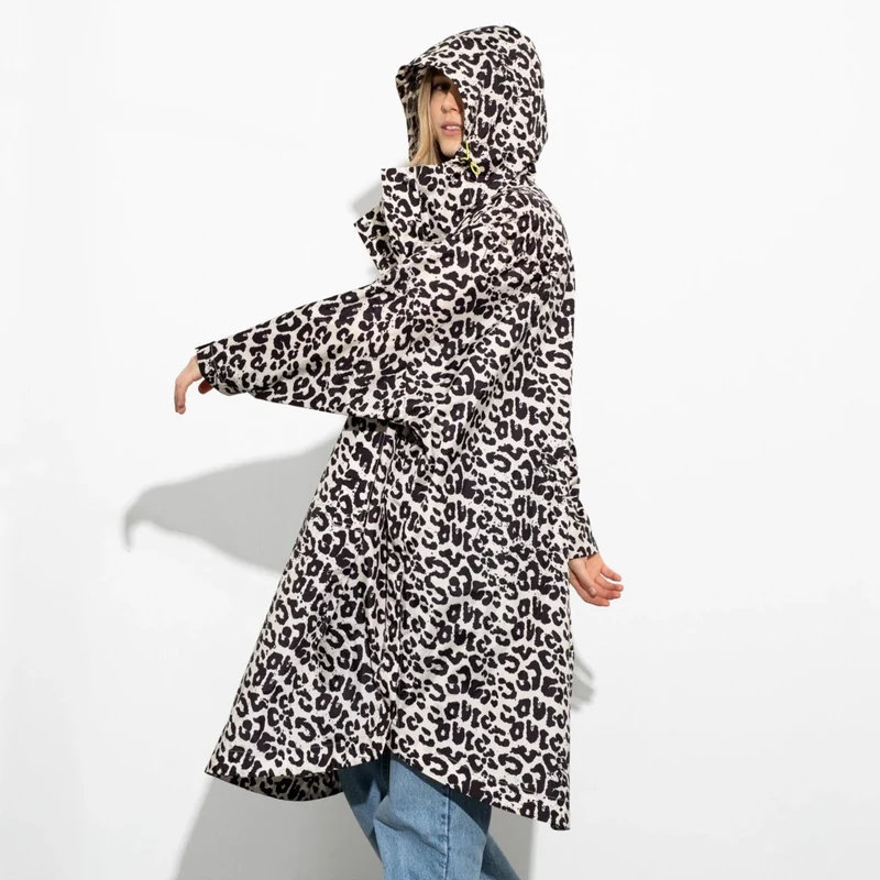 Regenponcho Leo Splashes | black/sand