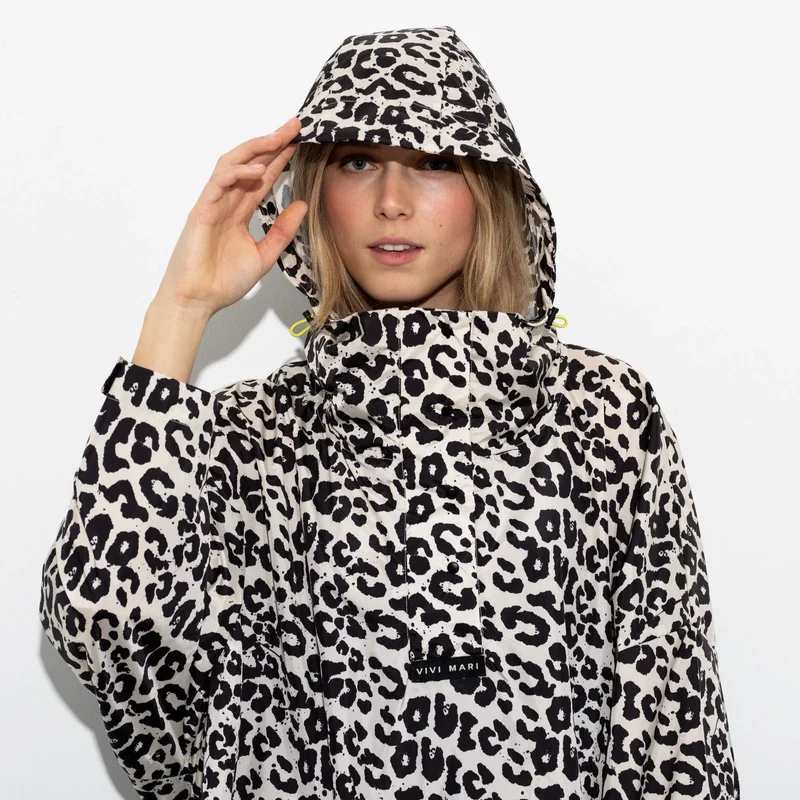 Regenponcho Leo Splashes | black/sand