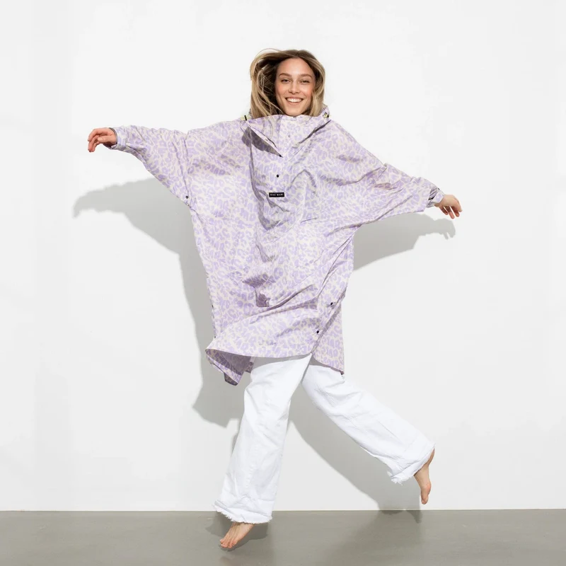 Regenponcho Leo Splashes | lavender/grey