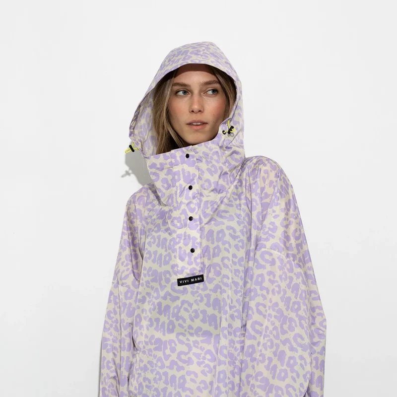 Regenponcho Leo Splashes | lavender/grey