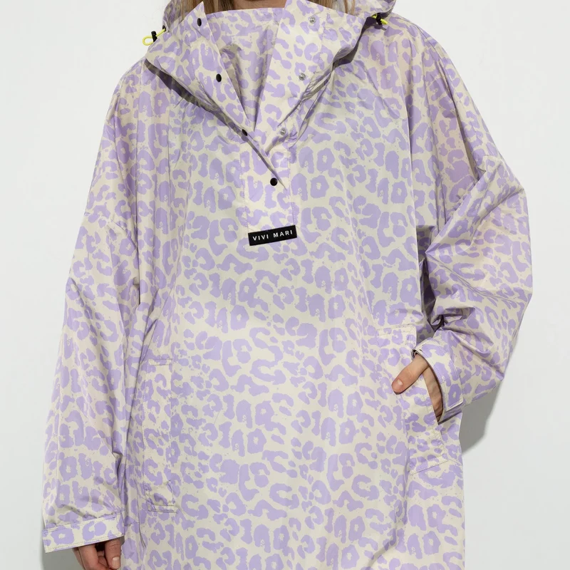 Regenponcho Leo Splashes | lavender/grey
