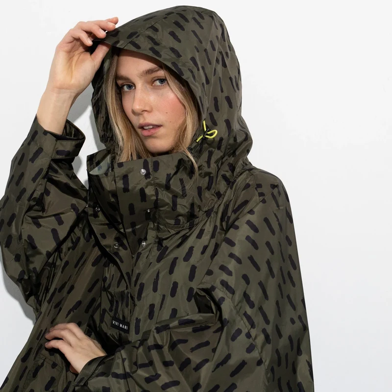 Regenponcho Drops | olive/black