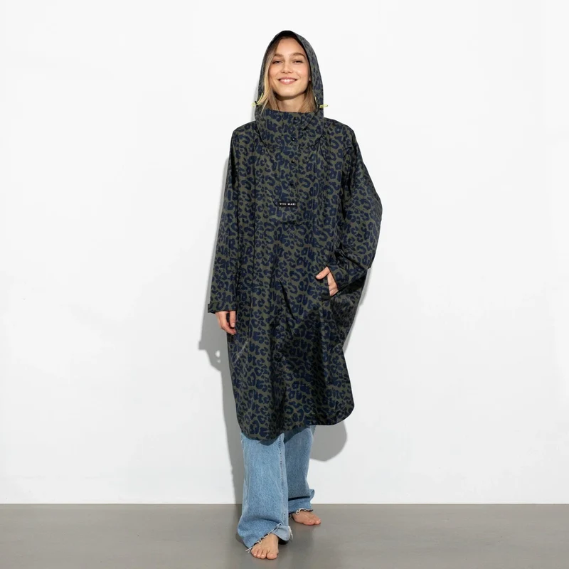 Regenponcho Leo Splashes | navy/olive