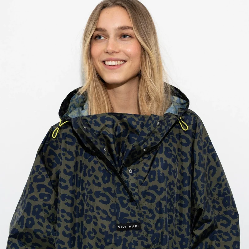 Regenponcho Leo Splashes | navy/olive