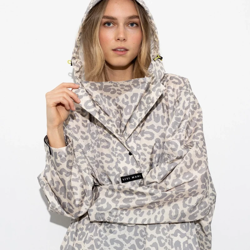 Regenponcho Leo Splashes | grey/sand