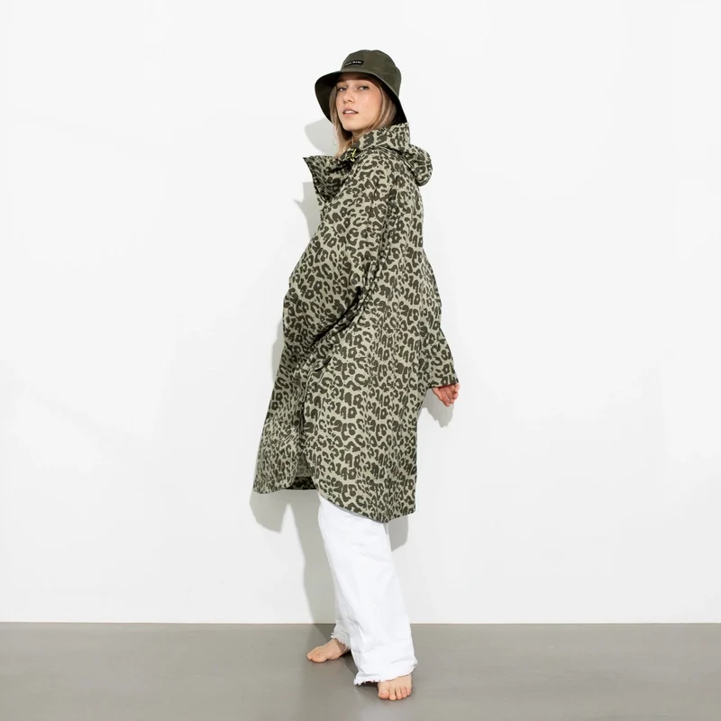 Regenponcho Leo Splashes | olive/pale olive