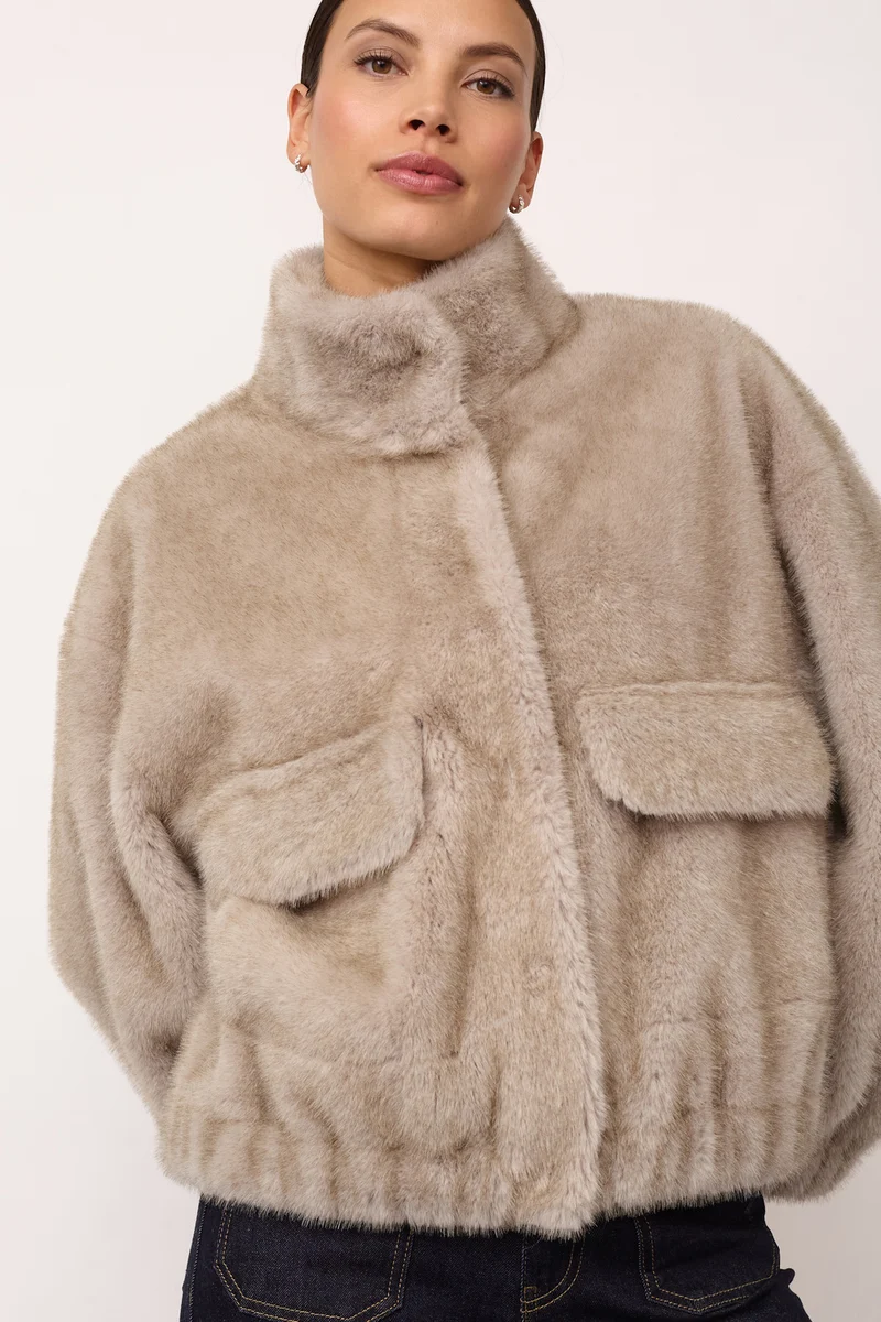 Casio Teddy Jacket | Light Grey | Jakke fra Co'couture