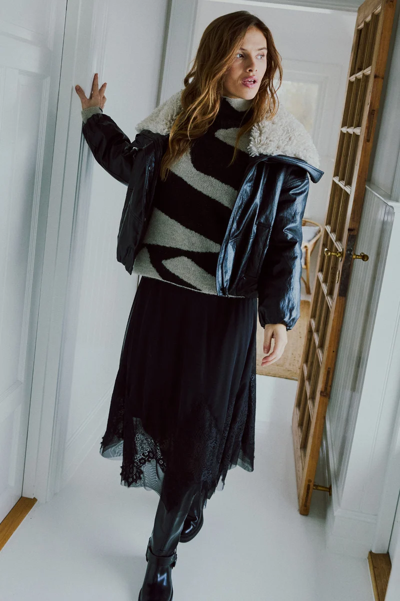 Gloss Jacket | Black w. Moonbeam | Jakke fra Freequent