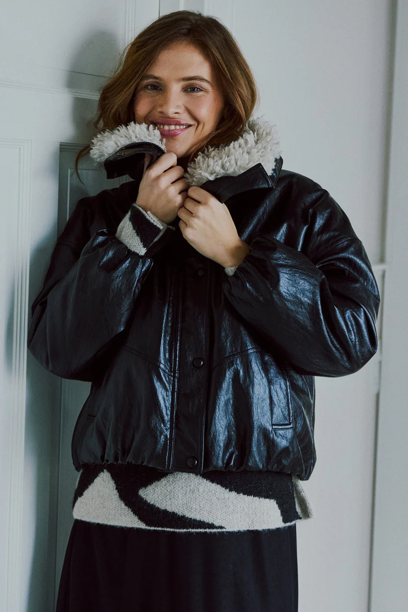 Gloss Jacket | Black w. Moonbeam | Jakke fra Freequent