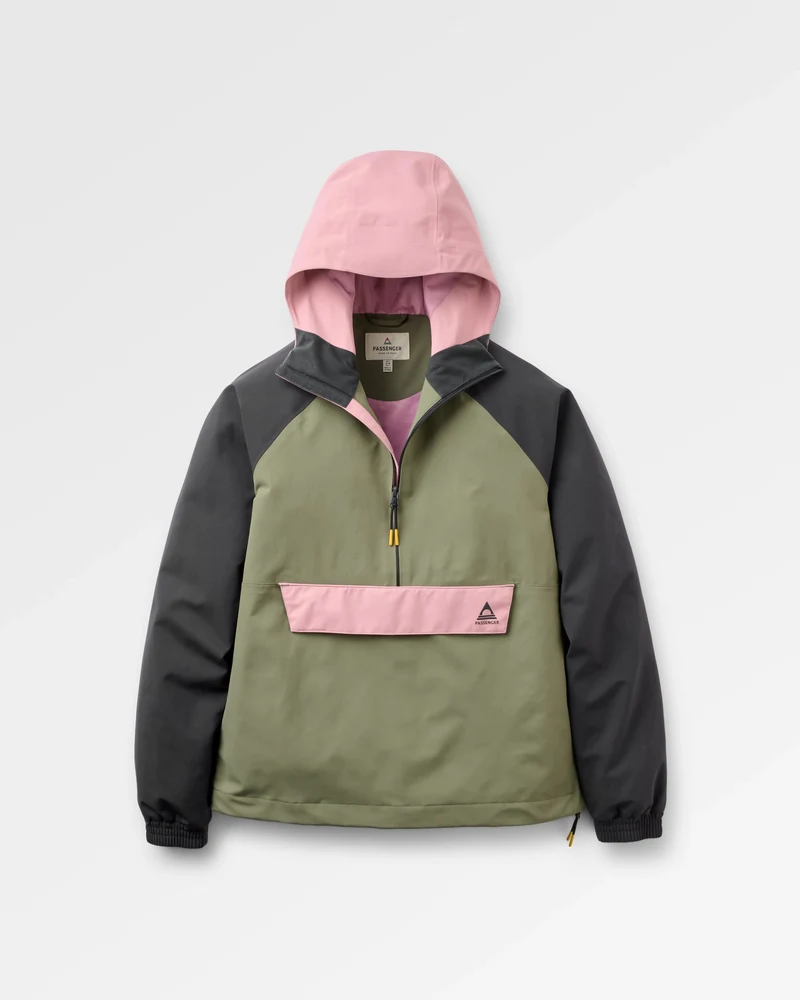 Serein Wasserdichte Anorak - Verblasstes Schwarz/Staubiges Olive