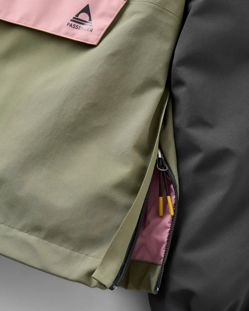 Serein Wasserdichte Anorak - Verblasstes Schwarz/Staubiges Olive