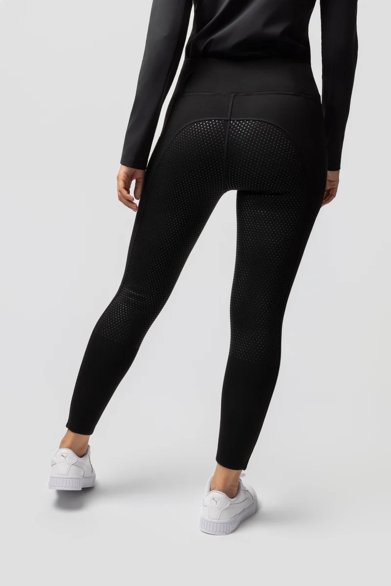 Greta Damen Thermo Vollbesatz-Reitleggings Black 34